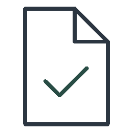 Icon of a document with a check mark