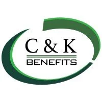 Logo of C & K Benefits with green and black design elements