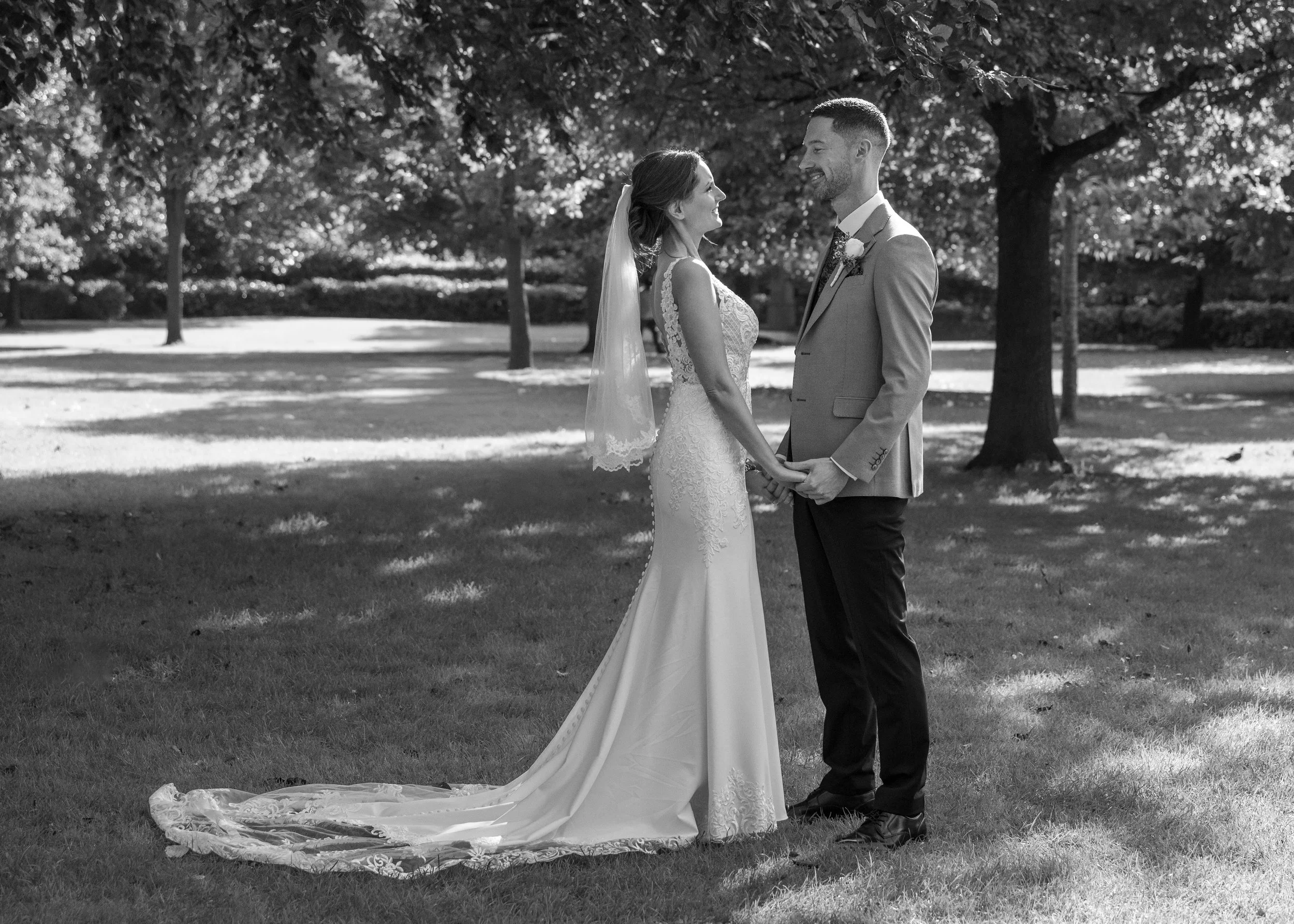 Bride and Groom pictured in St Stephens Green