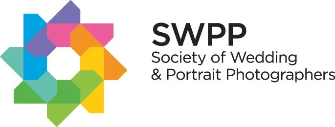 Logo of SWPP, Society of Wedding and Portrait Photographers, featuring a colorful geometric flower design with black text.