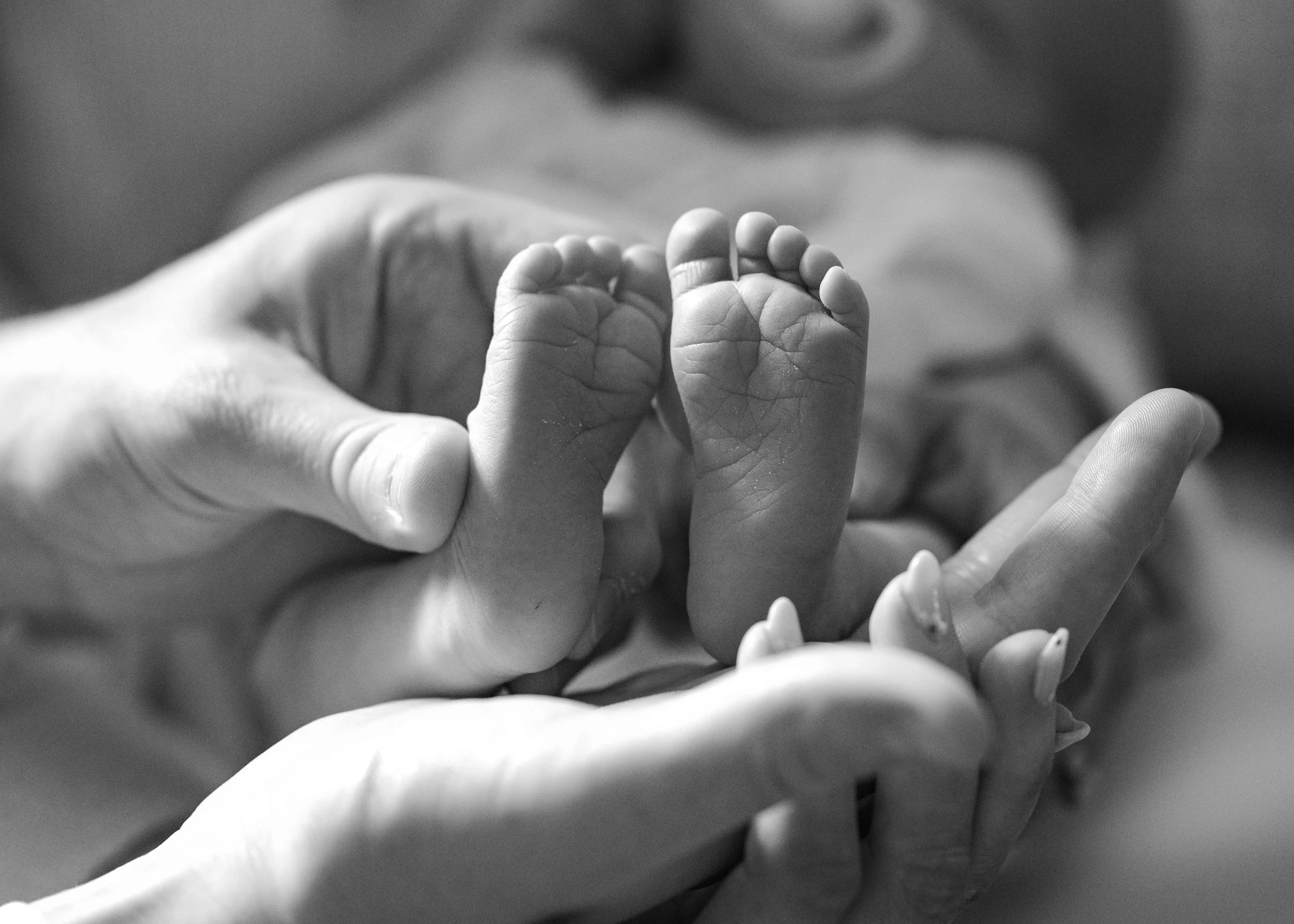Newborn baby feet at a photoshoot in Dublin