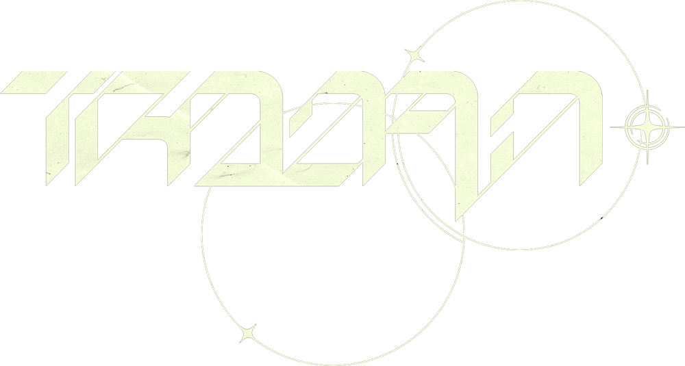 Stylized white text spelling 'TRAPMEON' with geometric design elements, crosses, and circles on a black background.