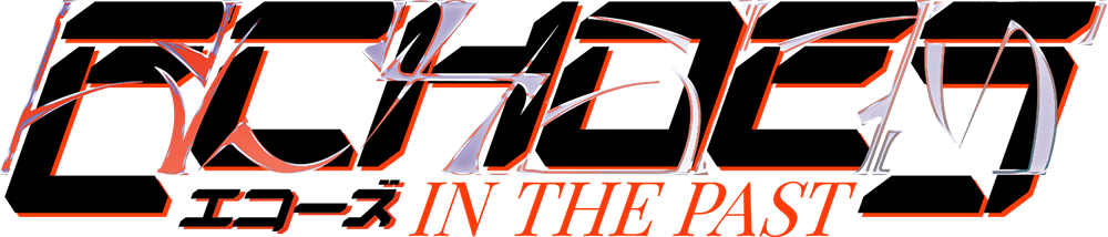 Close-up of a colorful, stylized logo with bold, angular letters in black with chrome highlights, and a vibrant red, teal, and purple background.