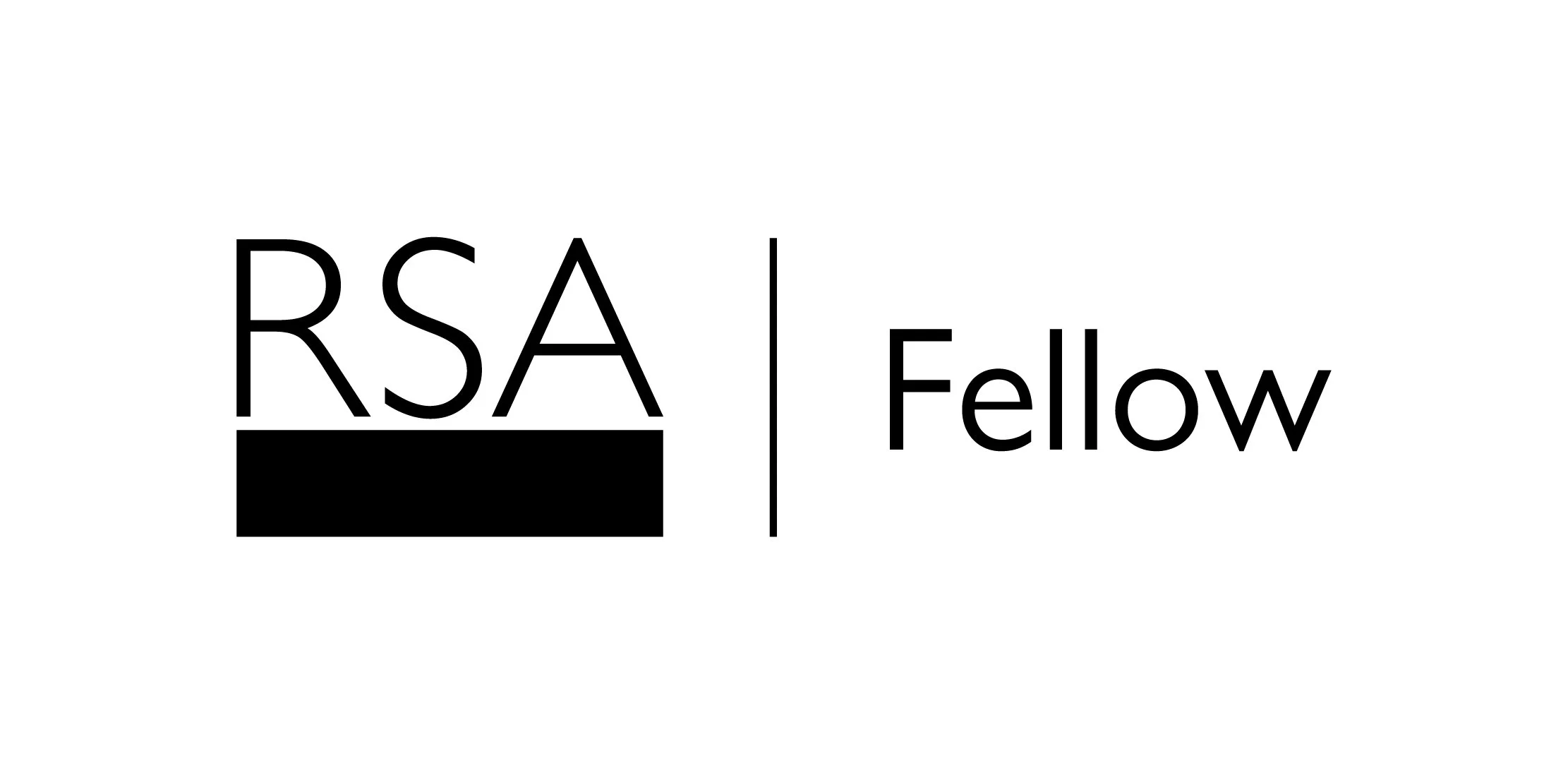 The logo of RSA Fellow, featuring the text 'RSA' with a black rectangle underneath and the word 'Fellow' to the right.