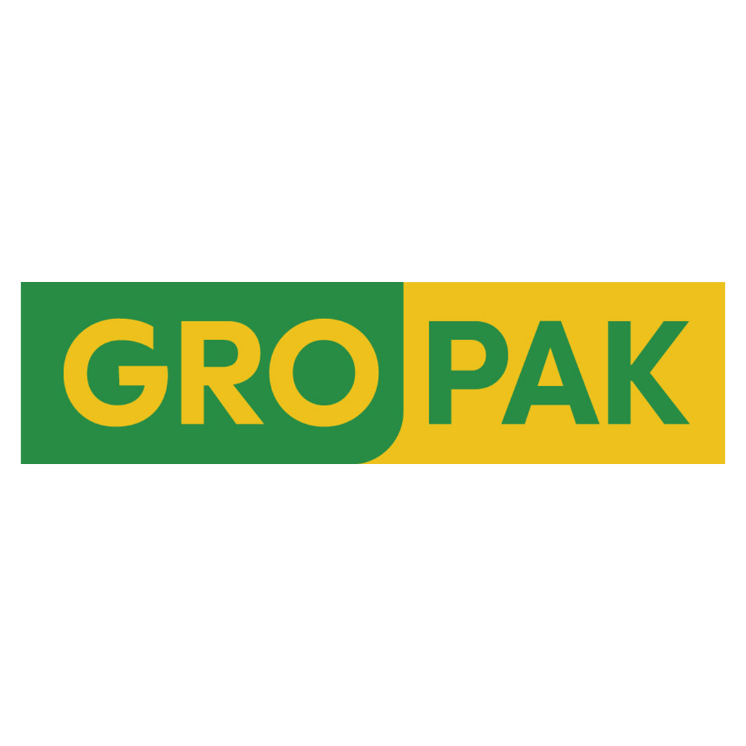 GROPAK logo with green and yellow background and bold yellow and green text