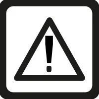 Simbolo di avvertimento con punto esclamativo dentro un triangolo