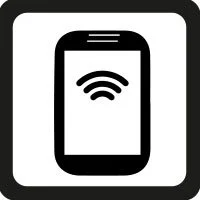 Simbolo di smartphone con segnale Wi-Fi