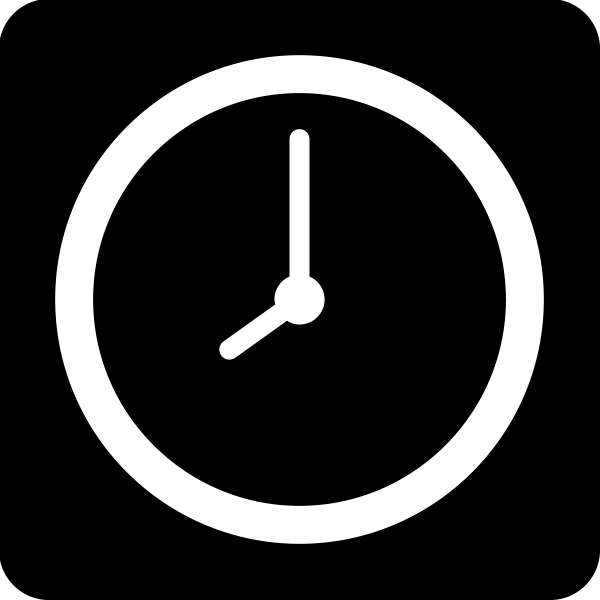 Orologio che mostra le 12:15.