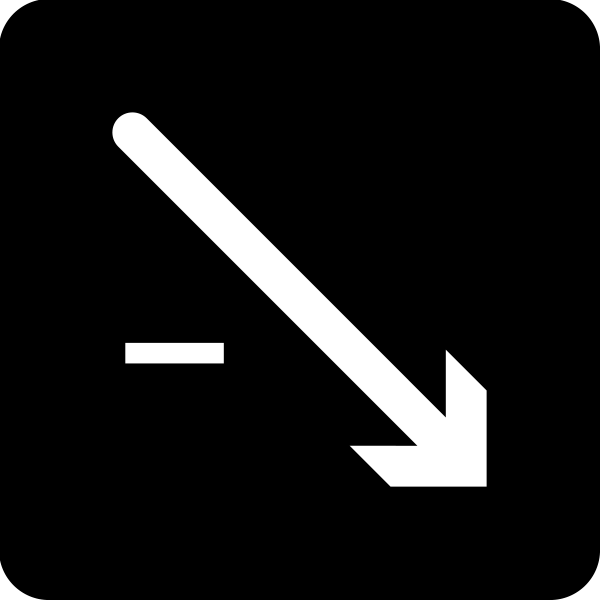 Freccia negativa rivolta verso il basso