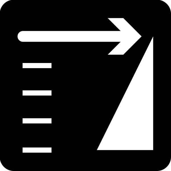 Segnale di uscita di emergenza con freccia che indica l'uscita