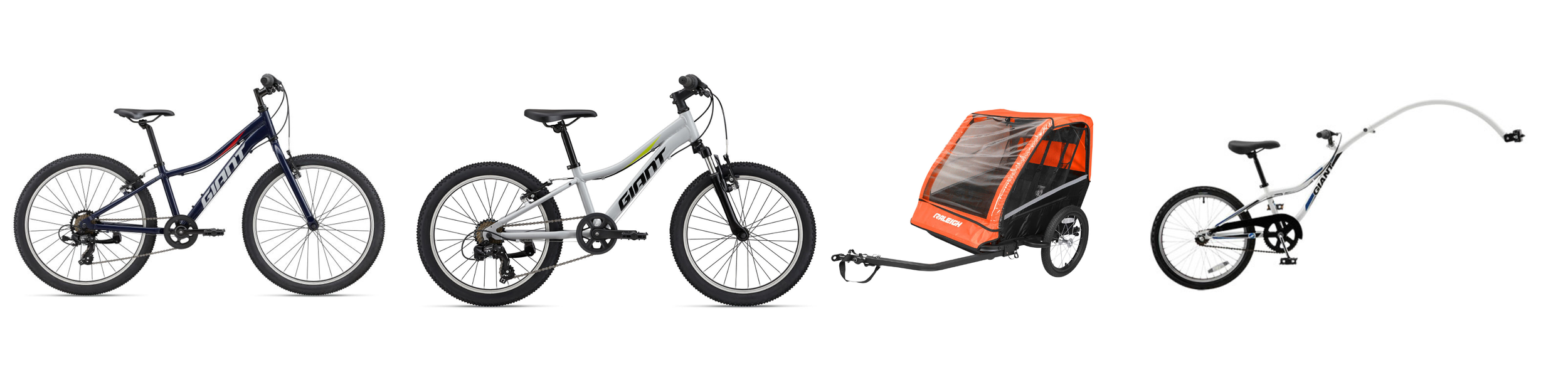 Ottawa RentABike kids bikes, trail-a-bikes, trailers and small kids bikes available for rent.