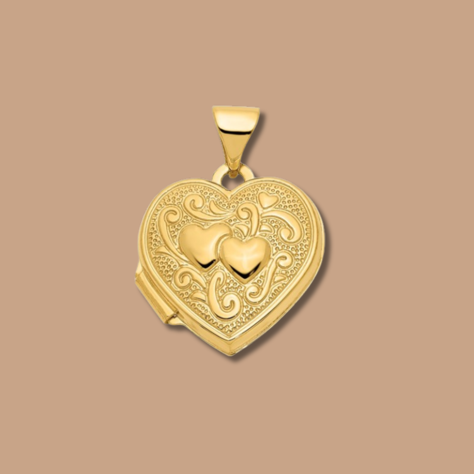 14k Double Heart Locket