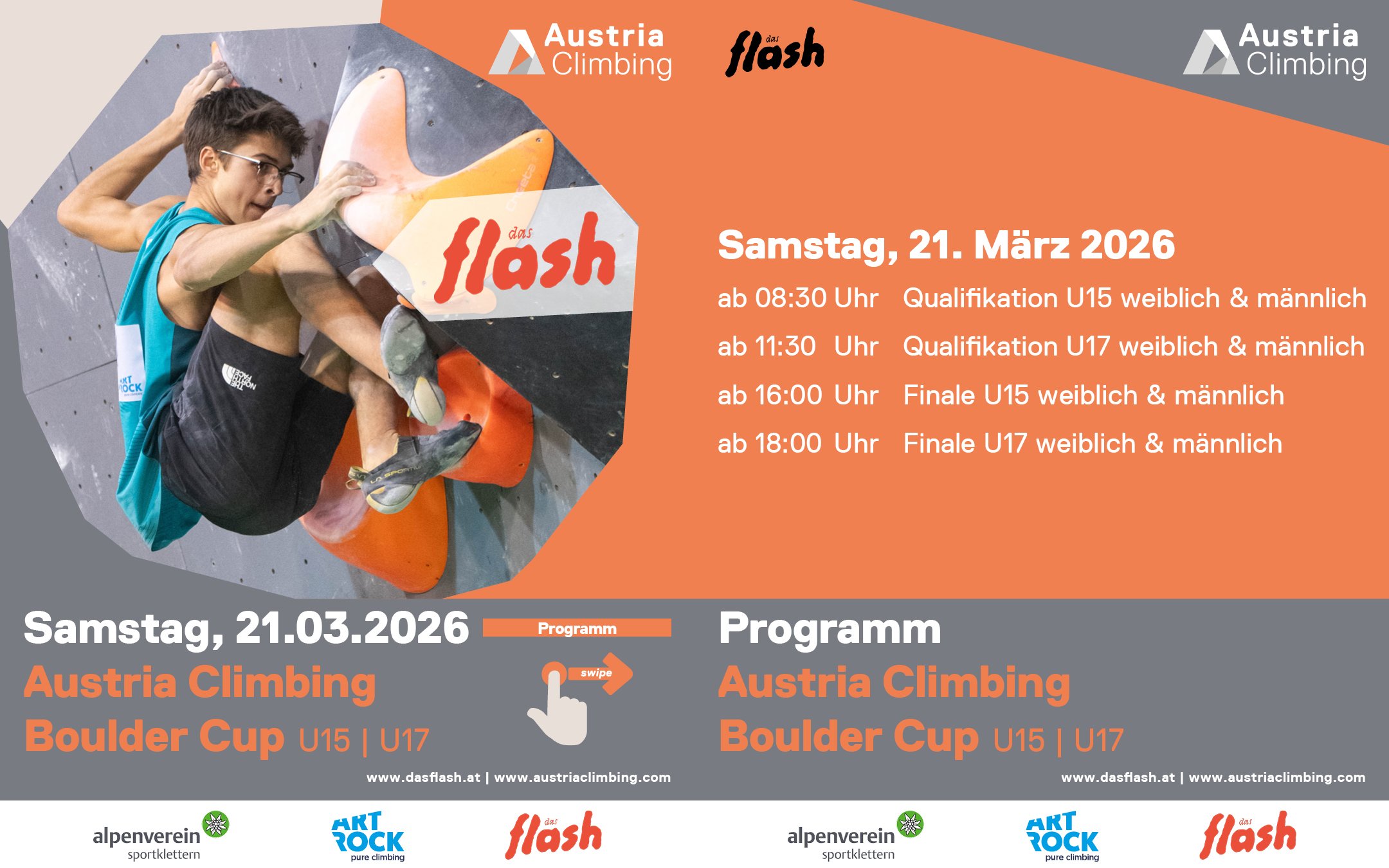 A person climbing an indoor rock climbing wall with colorful holds of various shapes and sizes.