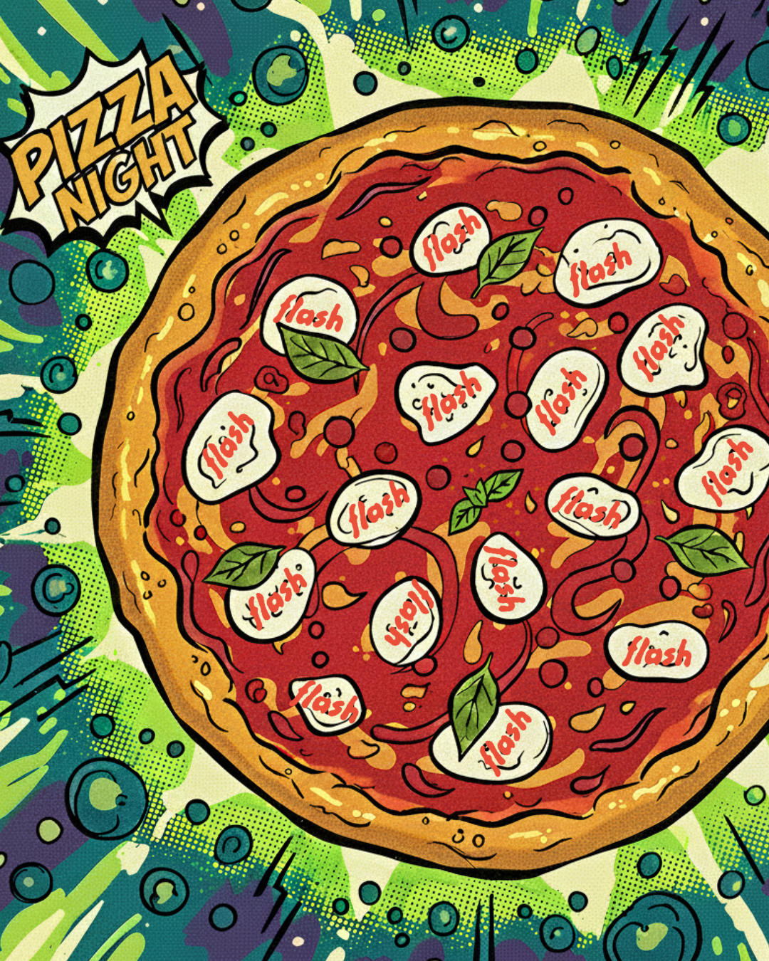Pizza in popart-style