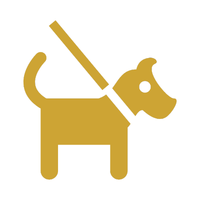 Icon of a dog with a leash attached.