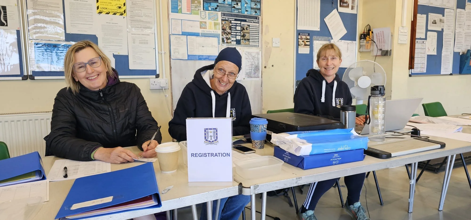 Club officials - volunteers - man the registration desk at one of our 2025 events.