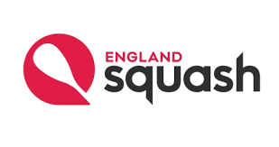 England Squash logo with a red speech bubble and black text