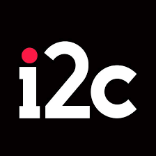 Logo with a red dot above the letter 'i' in 'i2c' on a black background.