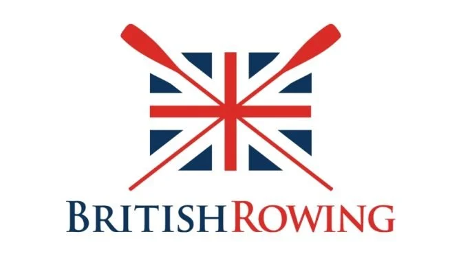 Logo of British Rowing with a stylized Union Jack flag and two red oars crossing diagonally.