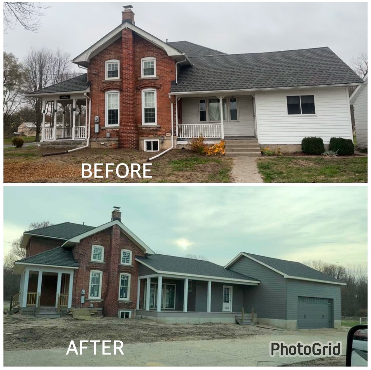 Historical Farm House Renovations, 700 sqft Addition with Attached Garage
