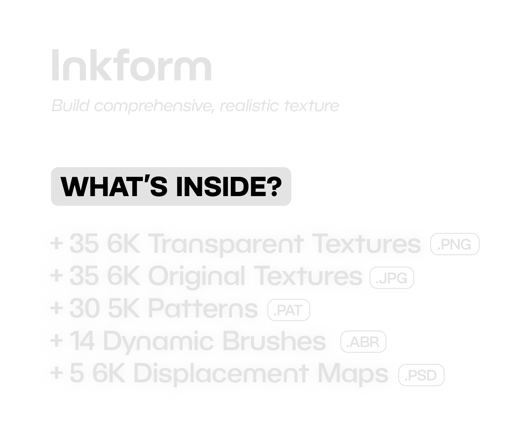 A packaging design with the text 'What's Inside?' in bold, and a placeholder area for product details or an image.