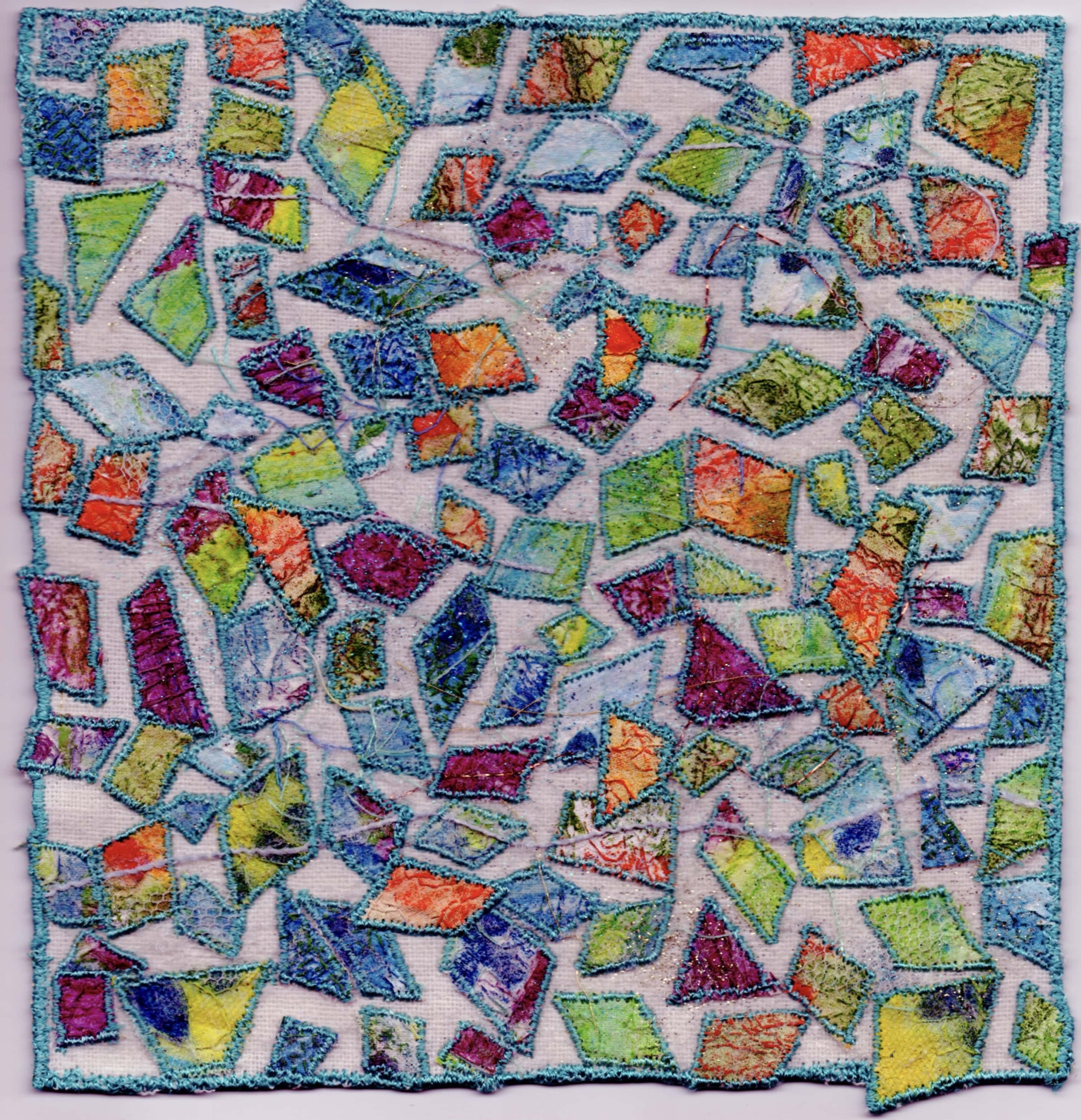 Kaleidoscope. Hand printed paper fabric.