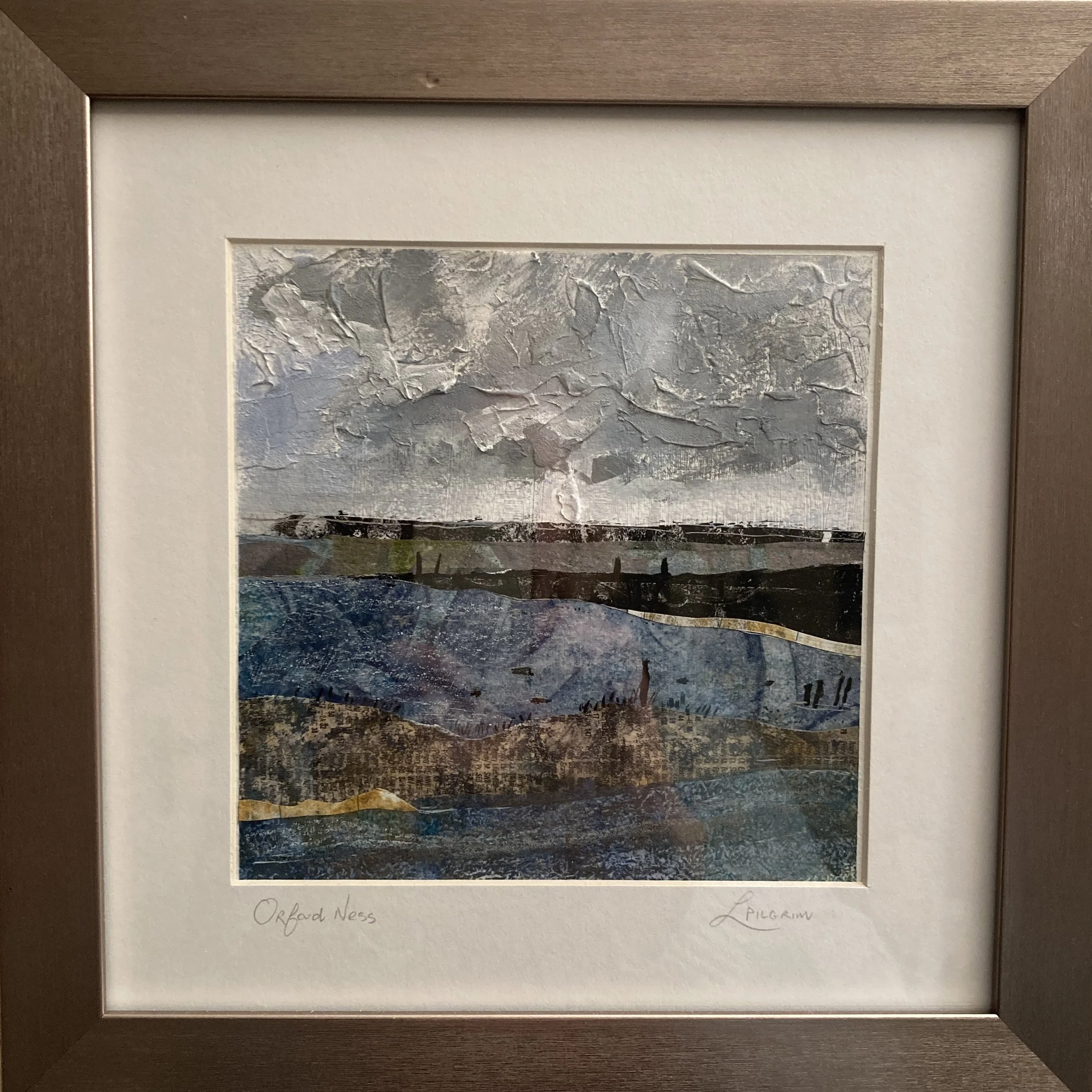 Orford Ness - hand printed paper collage