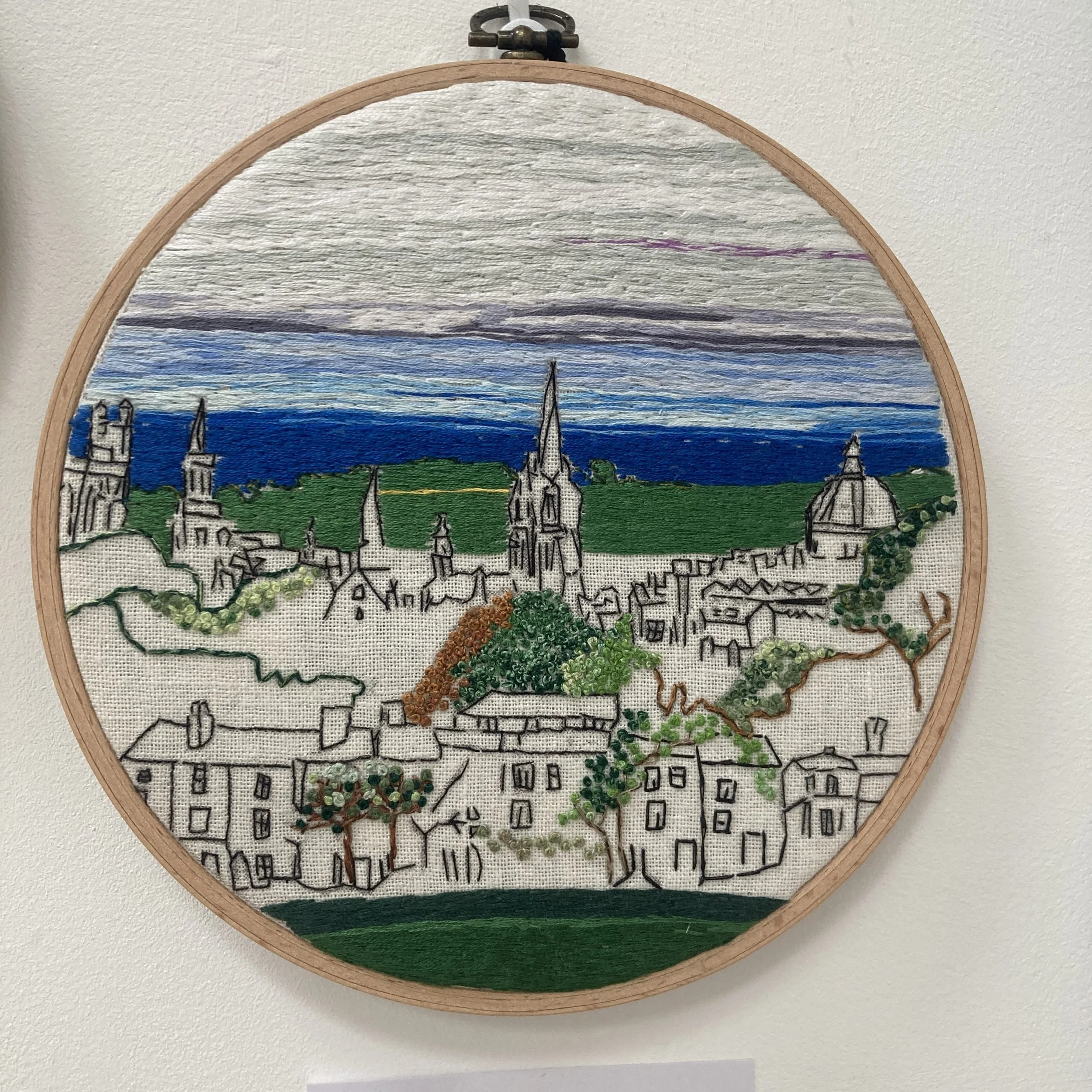 Oxford from South Parks - hand embroidery.