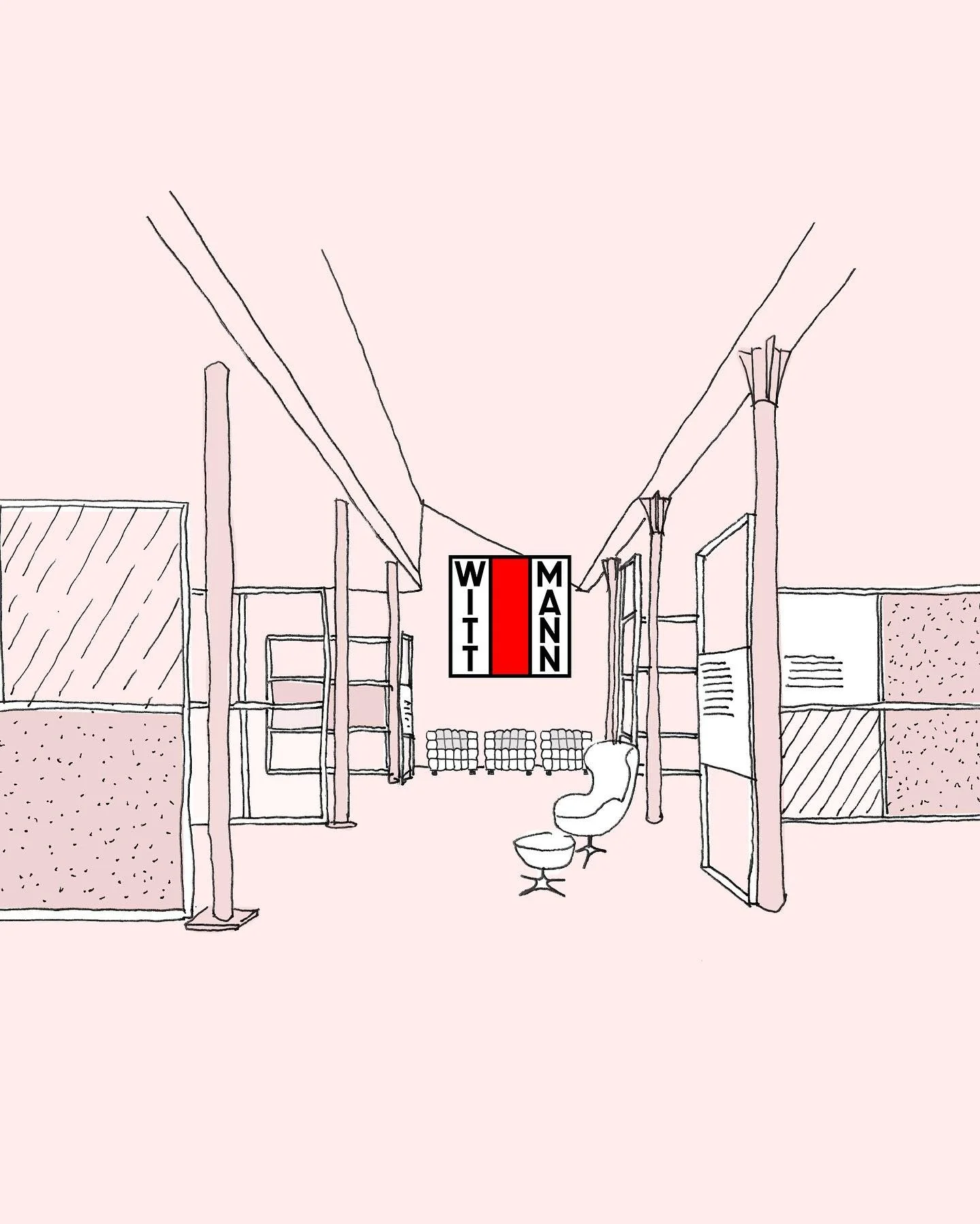 Lo spazio temporaneo di @wittmann_official durante la settimana dei @isaloniofficial &egrave; un omaggio ai lavori allestitivi che Friedrich Kiesler fece fra Vienna e Parigi un secolo fa. L&rsquo;allestimento si compone di incroci di linee e superfic