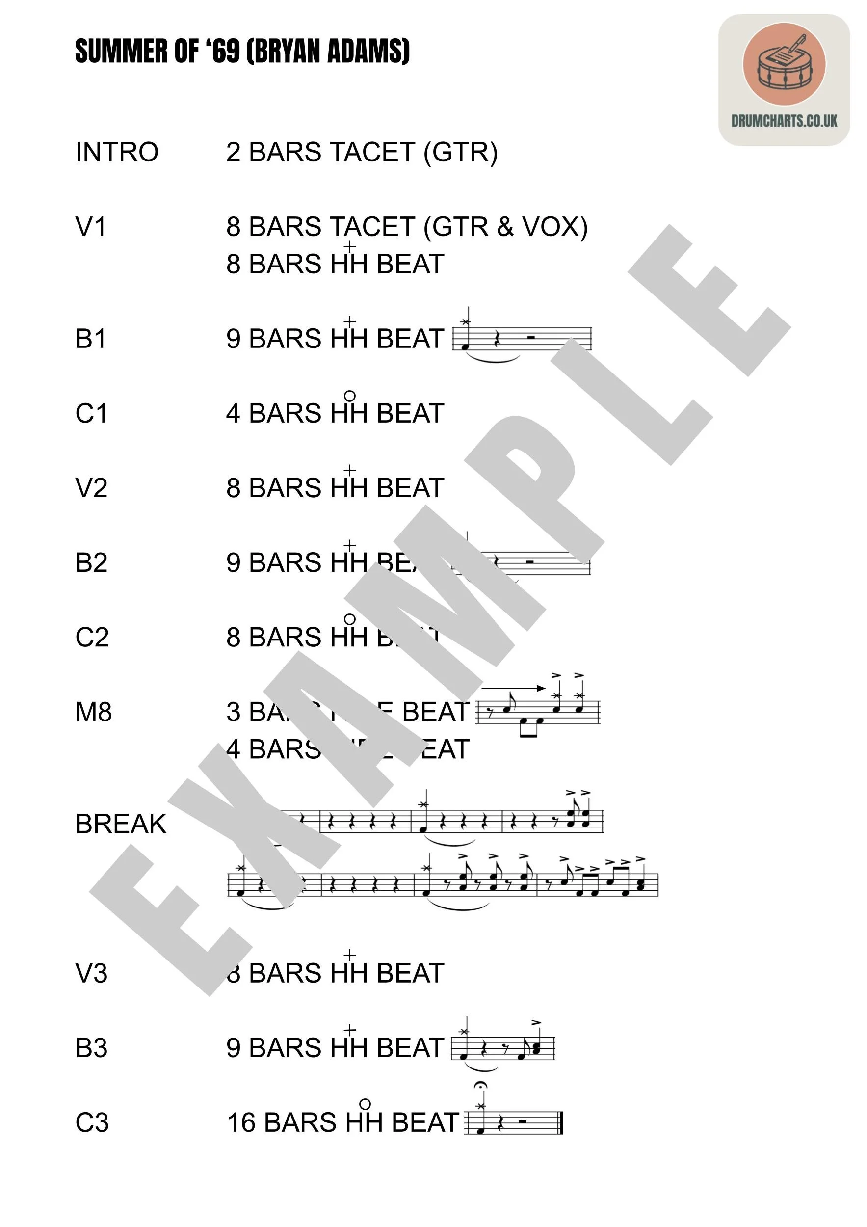 example one page pdf chart of summer of 69