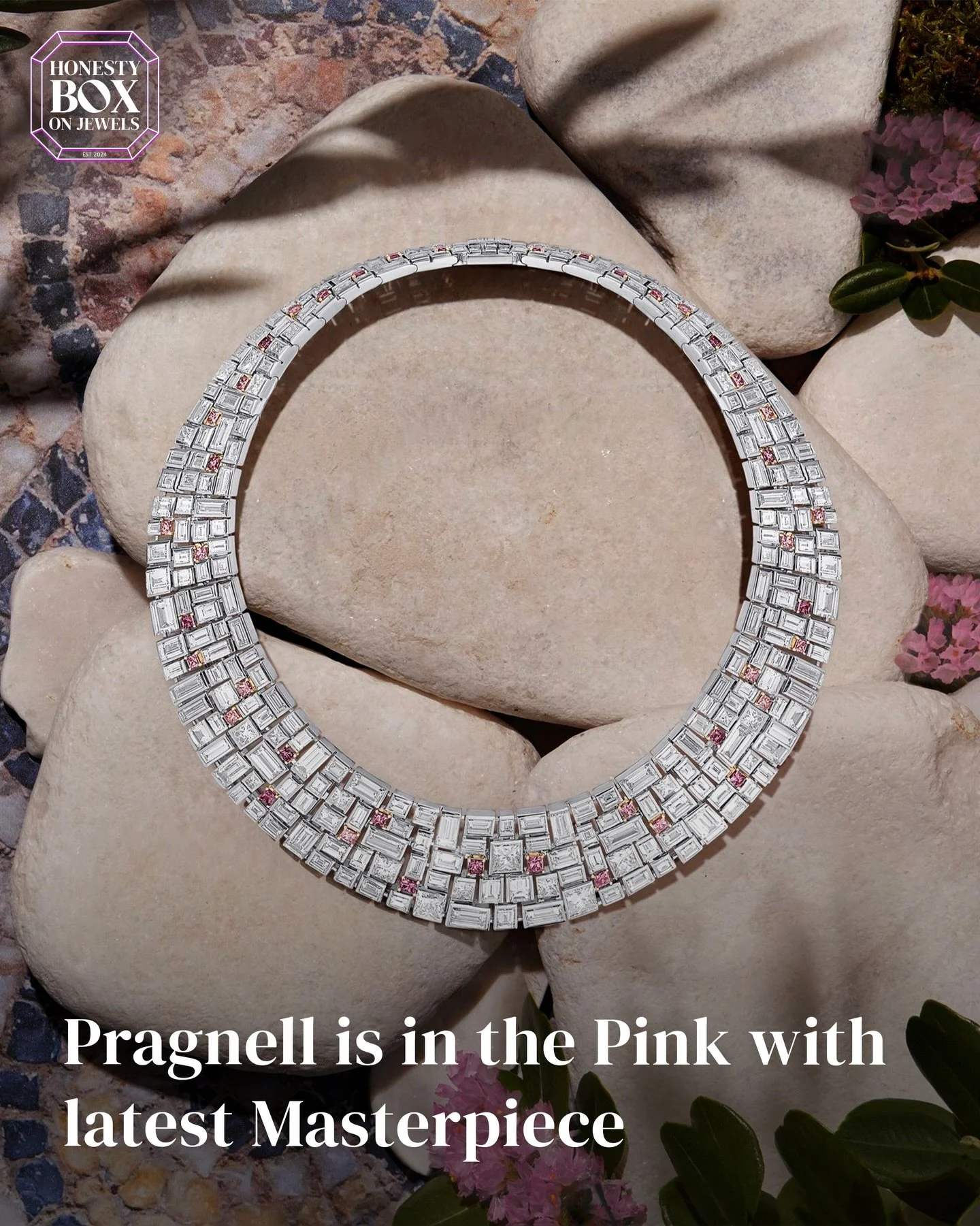 British heritage jeweller Pragnell @pragnelljewellery has just added a new necklace to its one-of-a-kind Masterpieces collection, each of which is created around rare gems. Sourced from a vintage jewel, 42 rare pink diamonds from the now-extinct Argy
