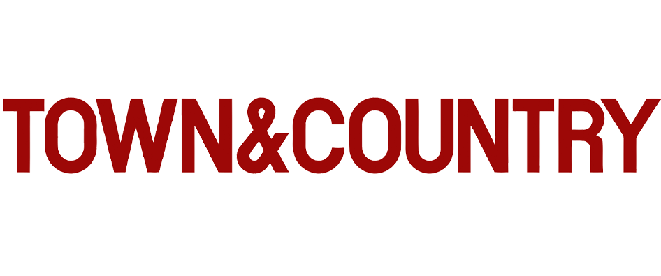 Text reading 'TOWN & COUNTRY' in bold, maroon-colored font on a white background.