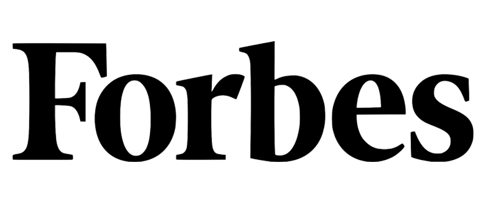Black and white logo of the Forbes magazine text