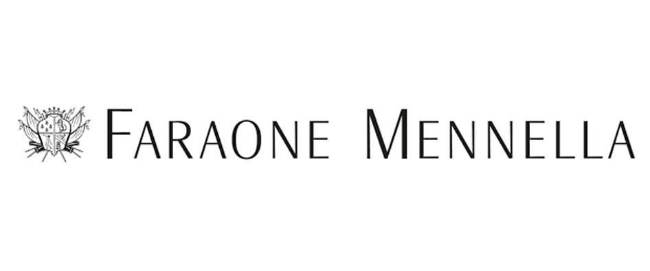 Faraone Mennella logo with an emblem featuring a shield and wings.
