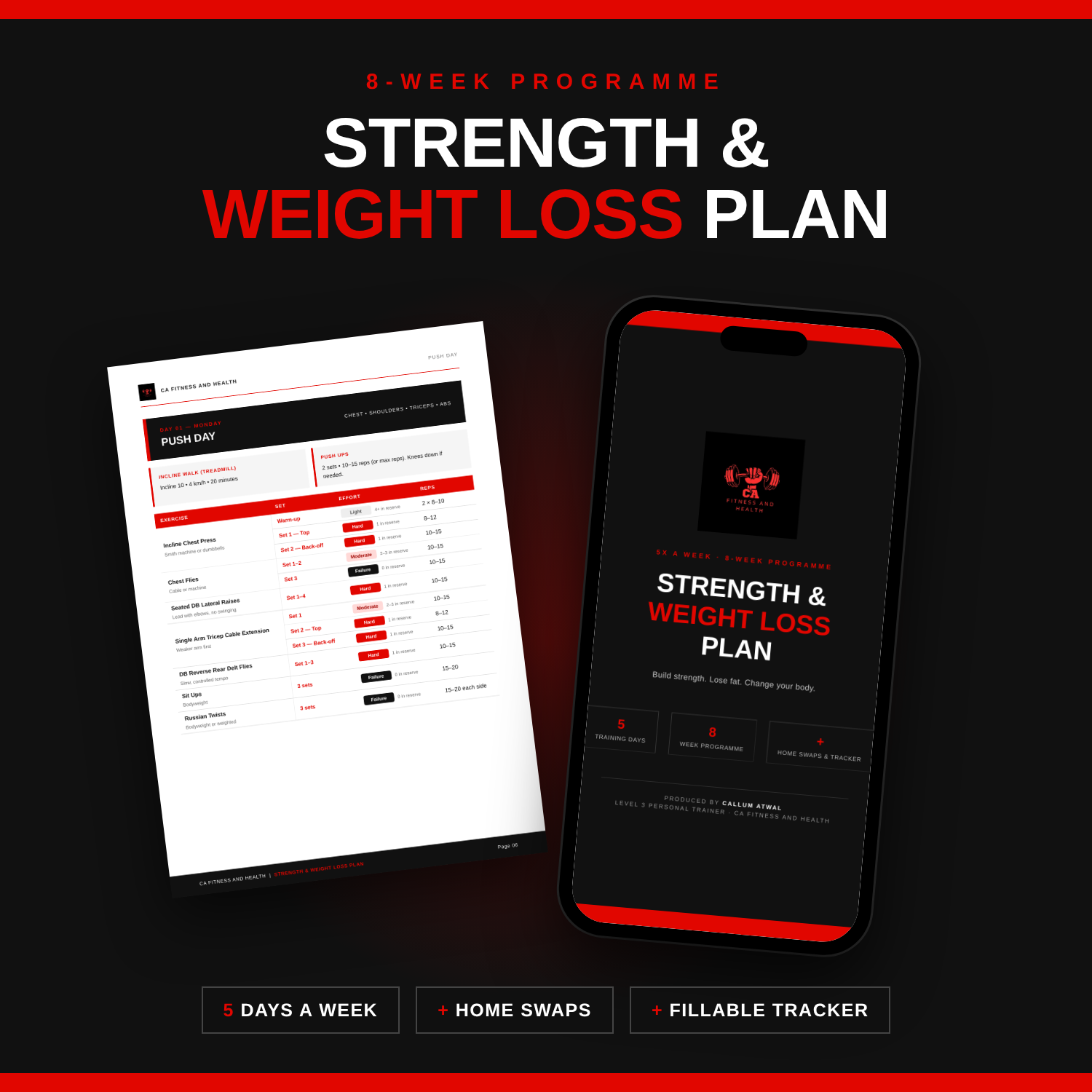 CA Fitness and Health - Strength and Weight Loss Plan