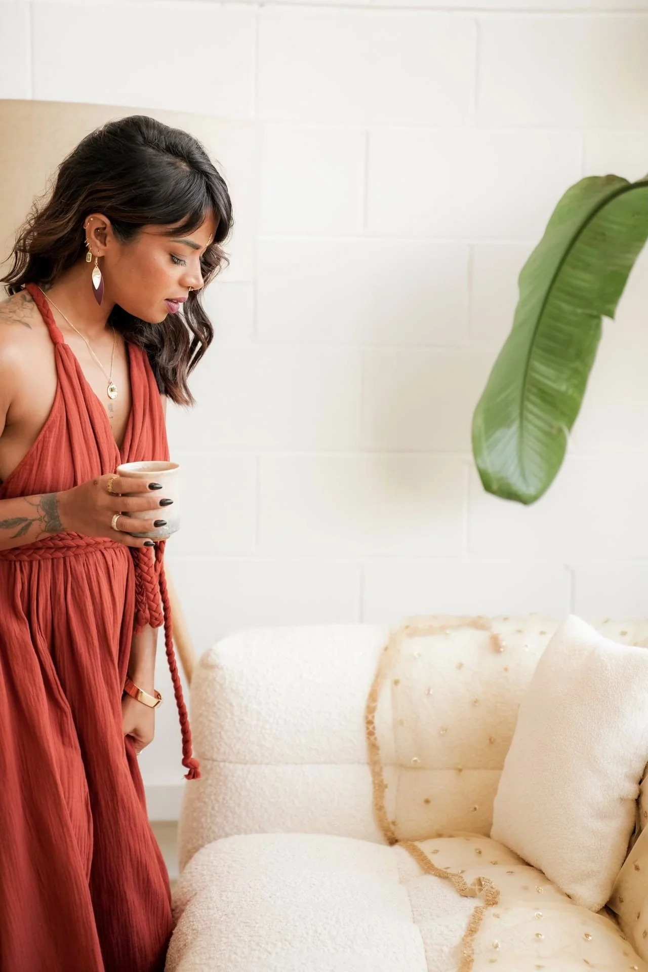 Parul holding a cup of tea