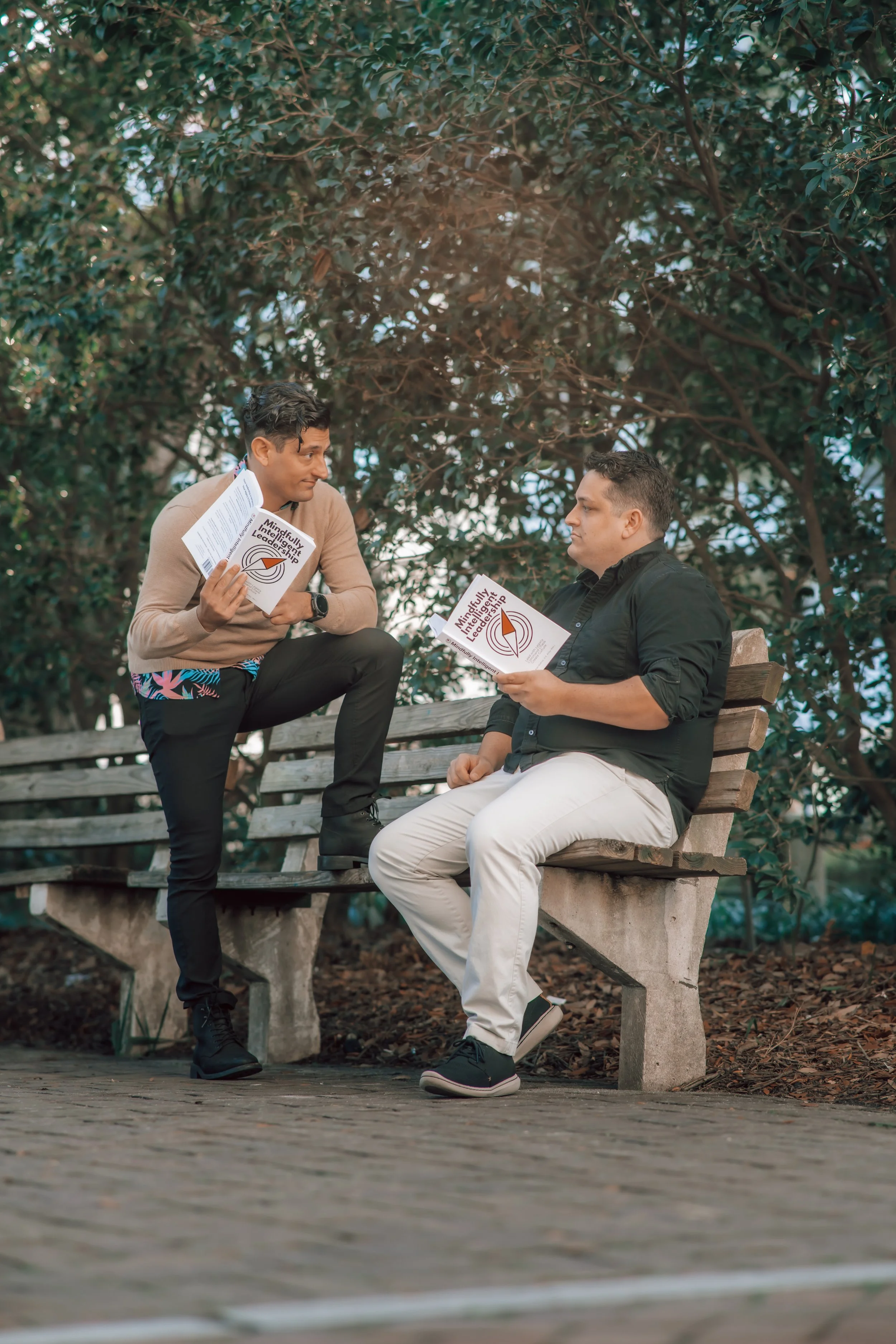 Alex Rodino discussing Mindfully Intelligent Leadership with a reader during a leadership coaching conversation