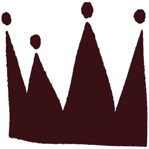 Silhouette of four people wearing party hats
