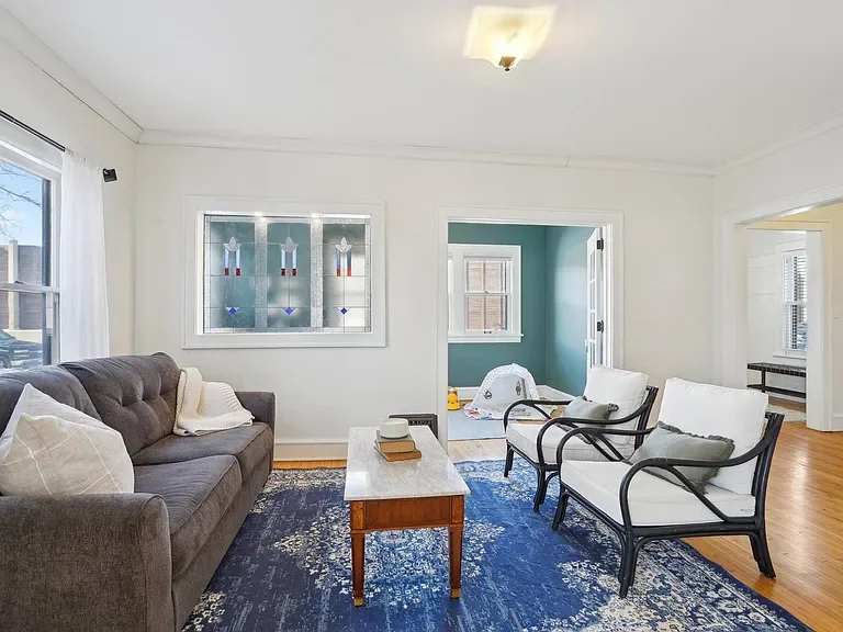 Adding the stained glass brought so much charm to this space!