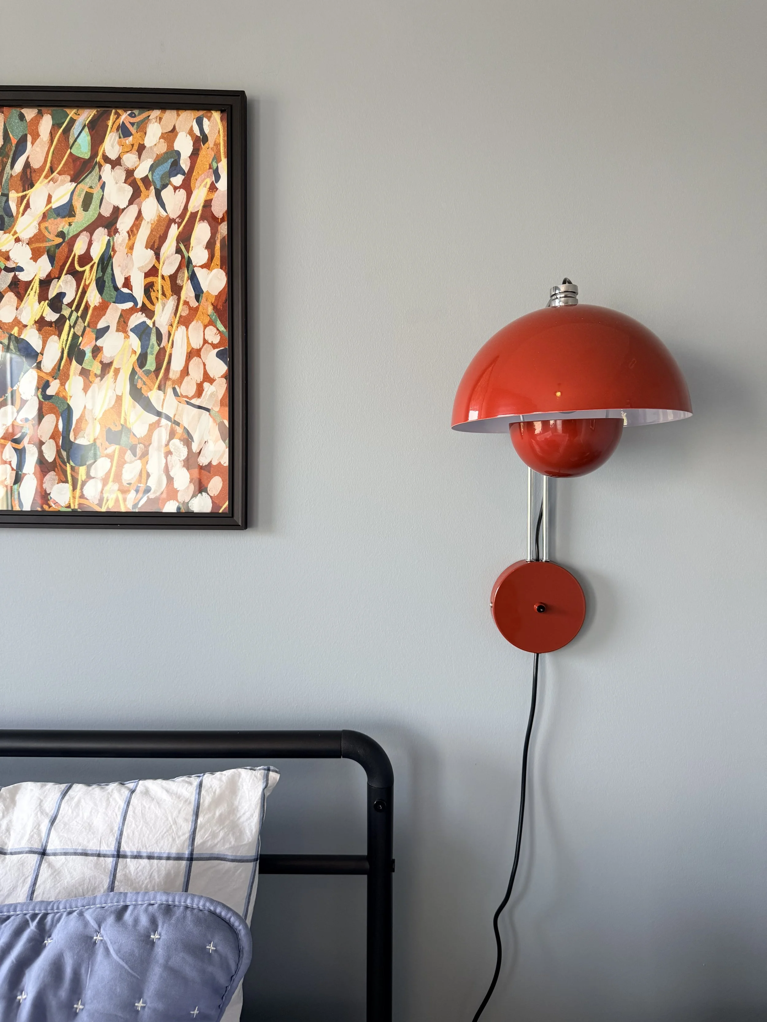 I love how this artwork connects all the colors together in this space.