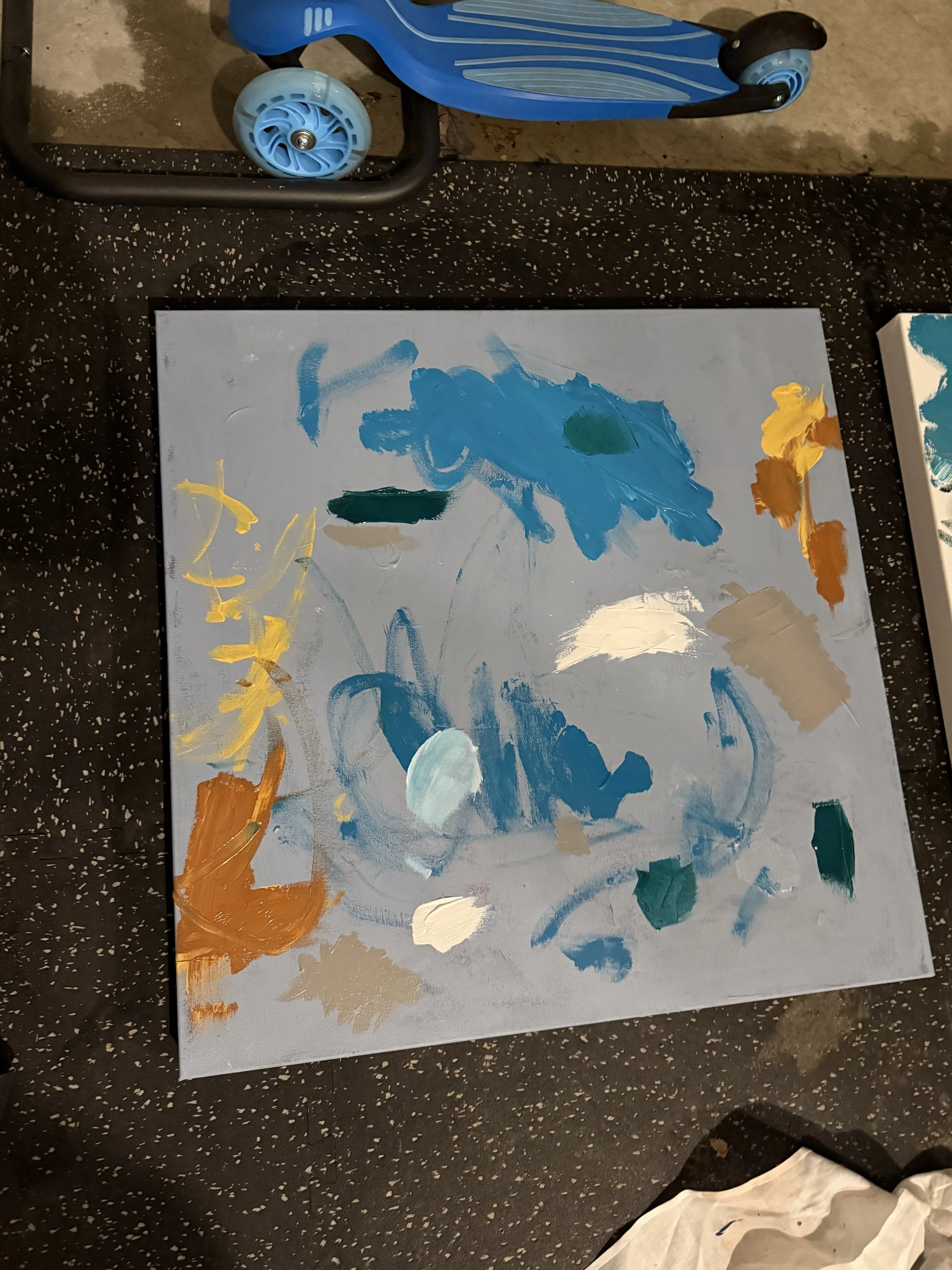 Bonus I got to incorporate my kids in this project! I let them free-style and set the direction for this painting.