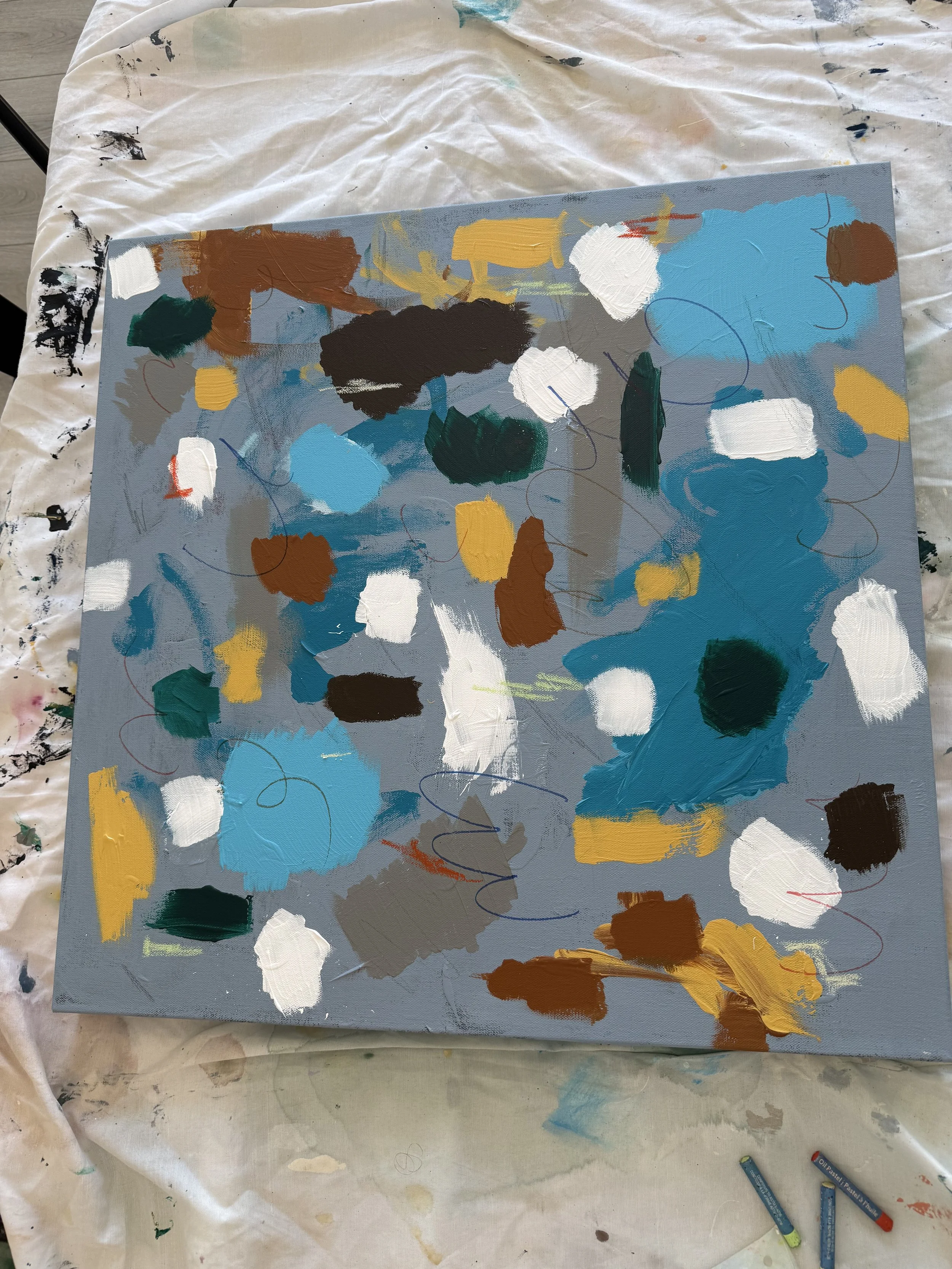 This piece had many layers. Here is about the halfway point.