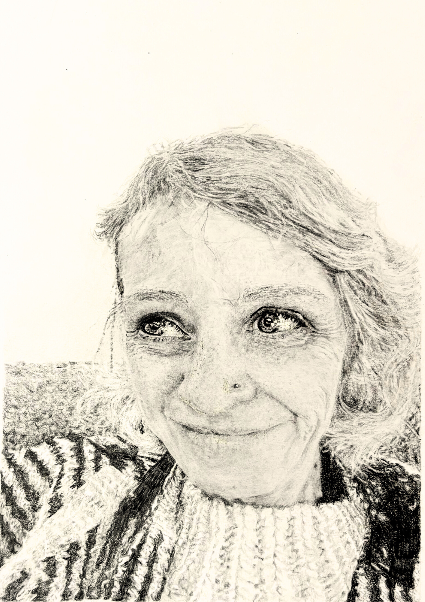 Self Portrait.2025.gradient pencil on paper - 21 x 29.7 cm / 8.3 x 11.7 in.