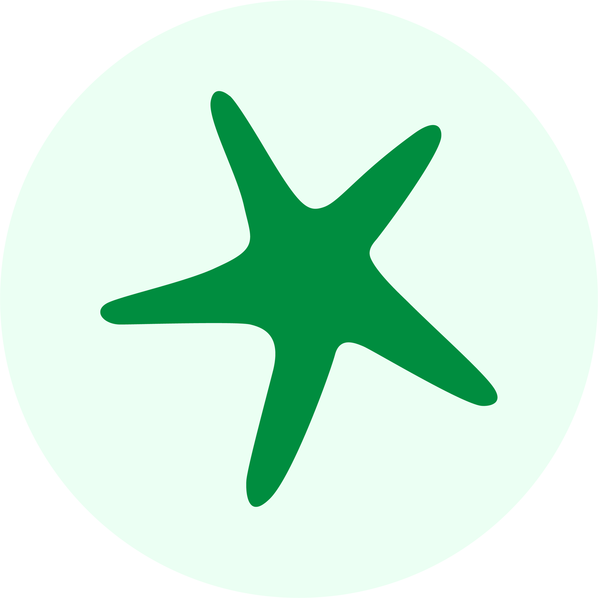 Green starfish illustration inside a light-colored circle.