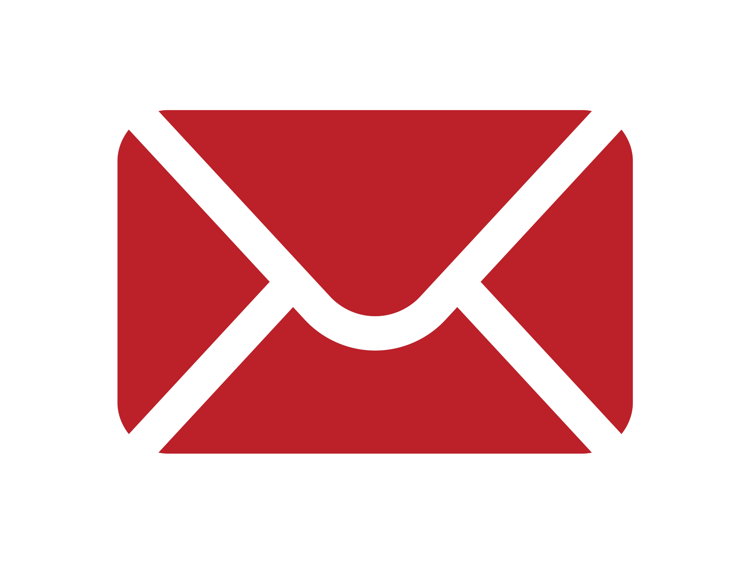 Red envelope icon with a black outline and a flap