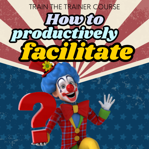 fun clown with question mark