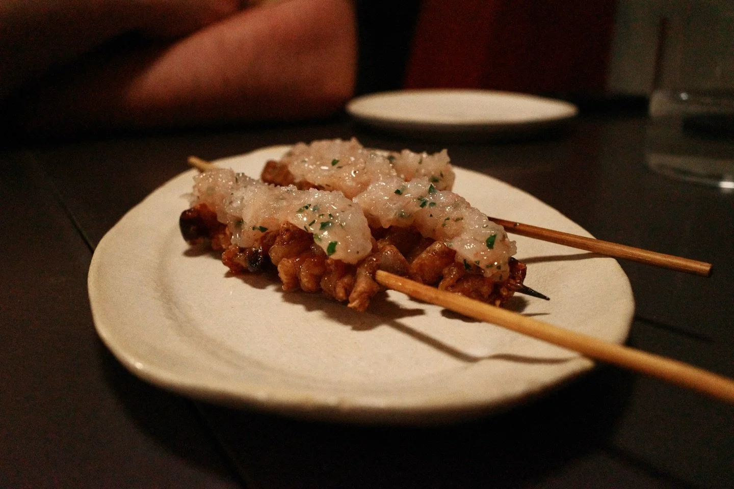 Let&rsquo;s eat dinner together at my new favorite spot in Barcelona: @suru.barcelona. Yakitori, natty wines, sweetbreads, veggies and more. Full write up just got posted to the &lsquo;stack.