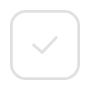 White checkmark inside a black square outline