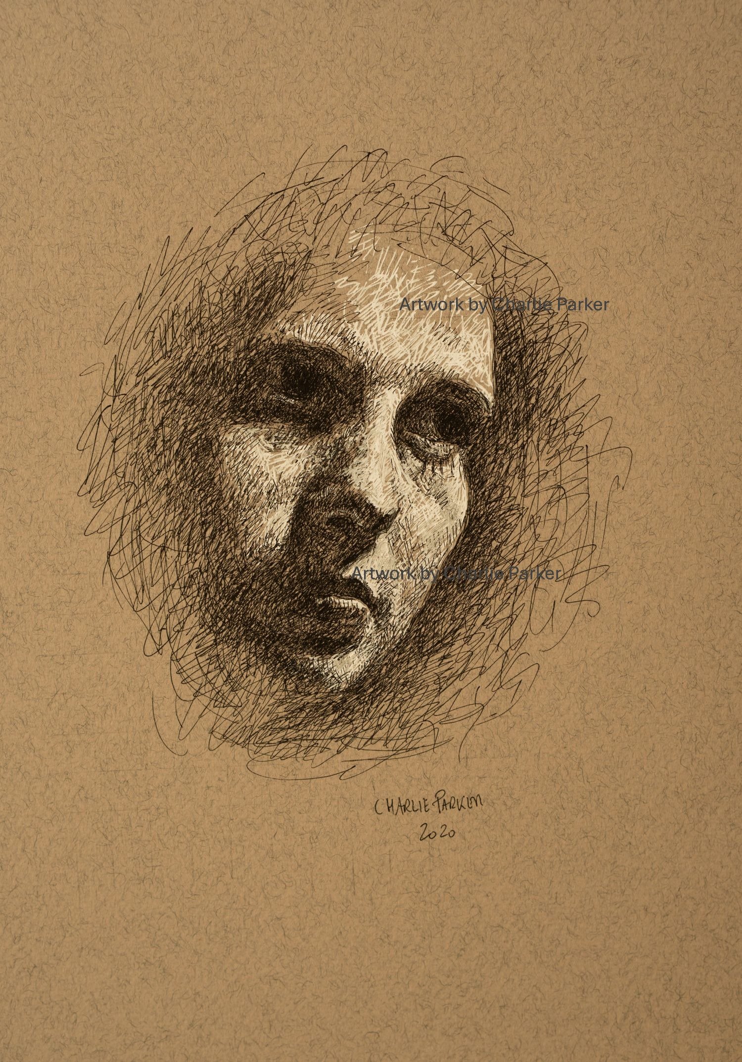 414. 'The Glance III', 2020, Ink. Dimensions - 23cm x 30cm. For Sale.