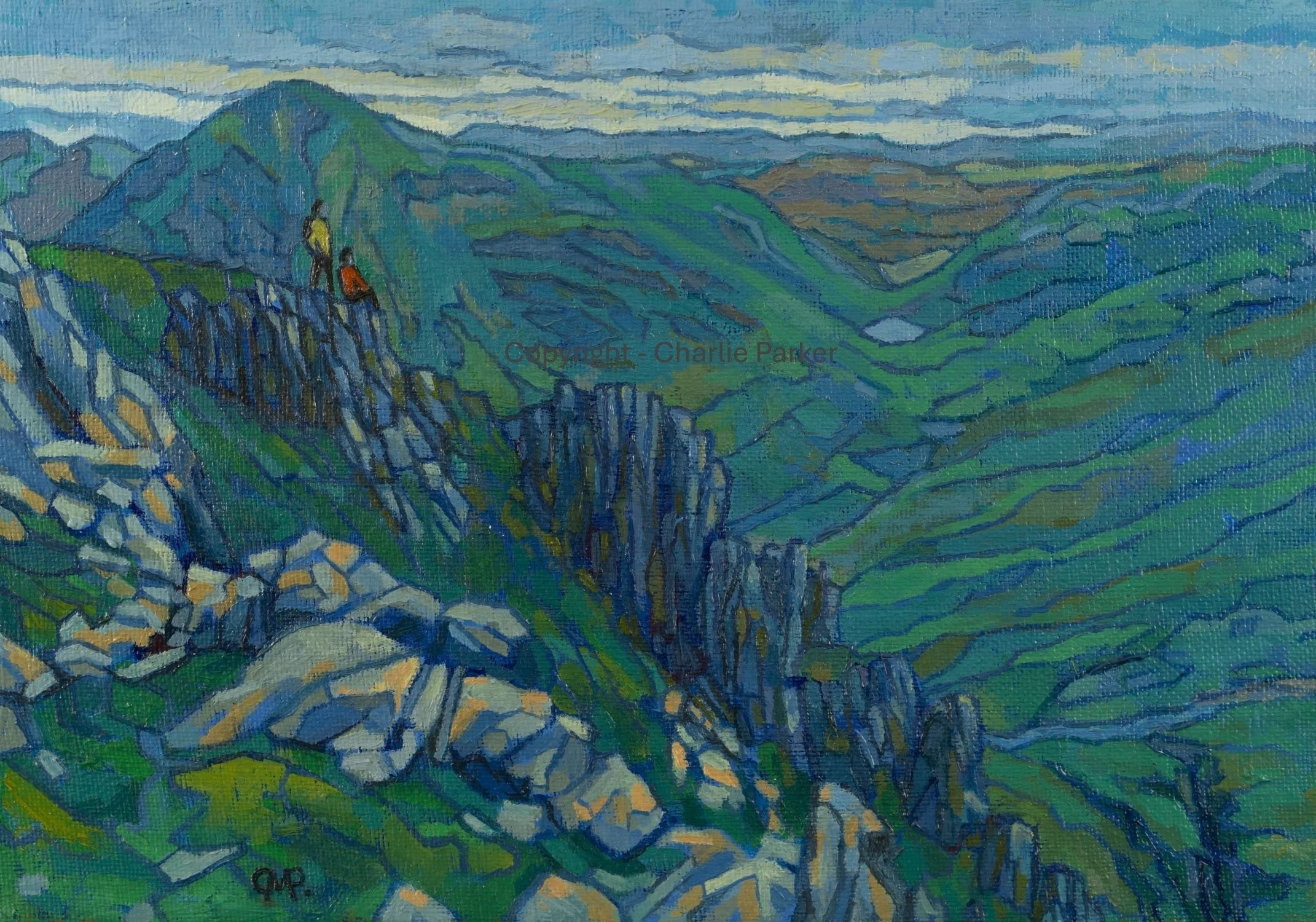 42. Lingmell, Great Gable and Styhead Tarn, 2023, Oils. Dimensions - 23cm x 30cm. For Sale.